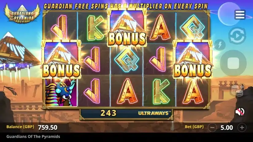 Guardians of the Pyramids slot screenshot 3