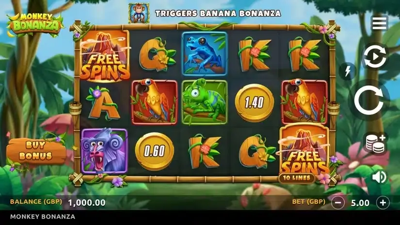 Monkey Bonanza slot screenshot 