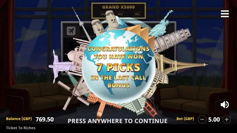 Ticket to Riches slot screenshot 5