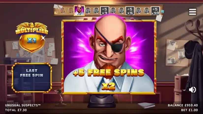 Unusual Suspects slot screenshot 