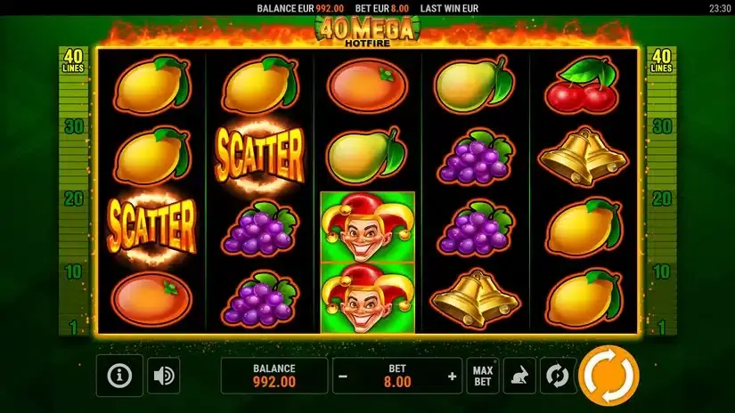 40 Mega Hotfire slot screenshot 1