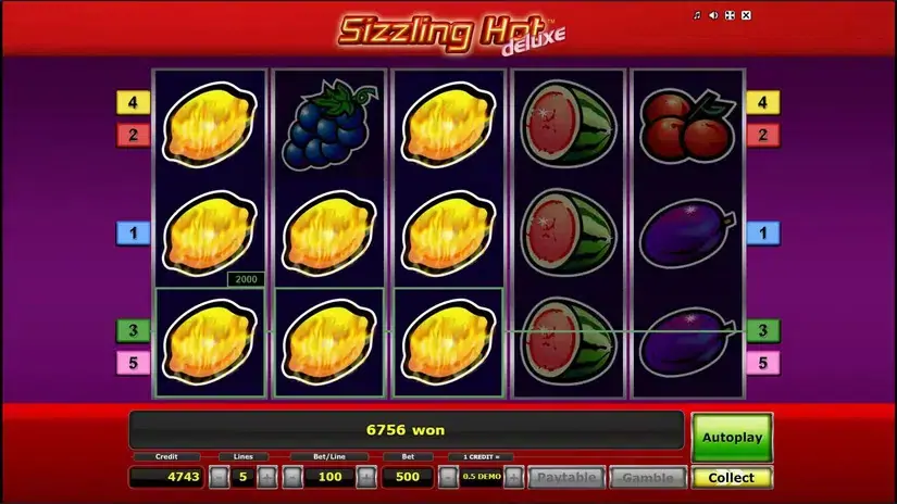 Sizzling Hot Deluxe slot screenshot 4