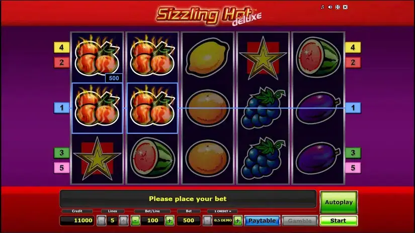 Sizzling Hot Deluxe slot screenshot 