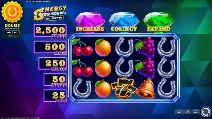 3 Energy Diamonds slot screenshot 