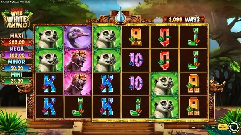 Wild White Rhino slot screenshot 1