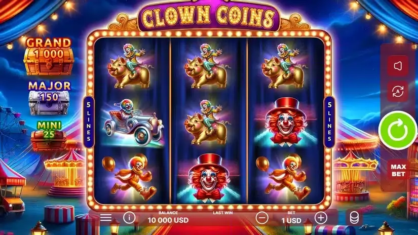 Clown Coins slot screenshot 