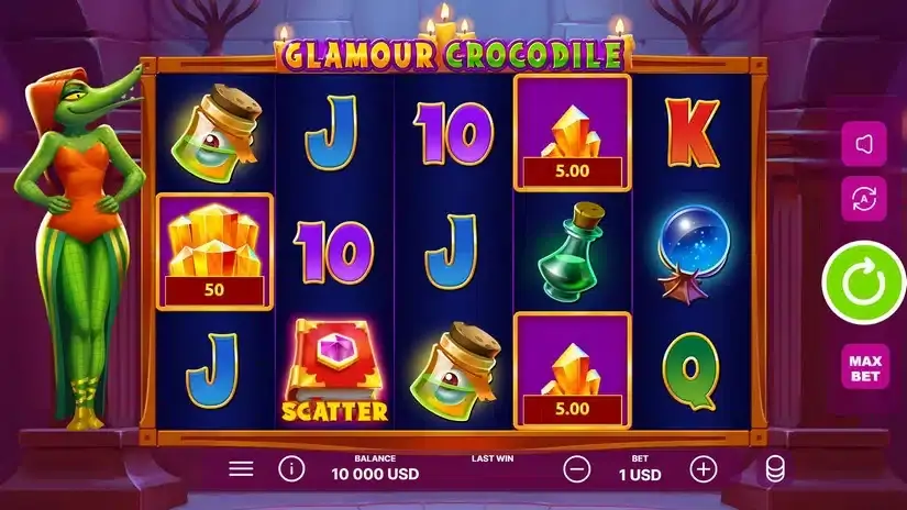 Glamour Crocodile slot screenshot 