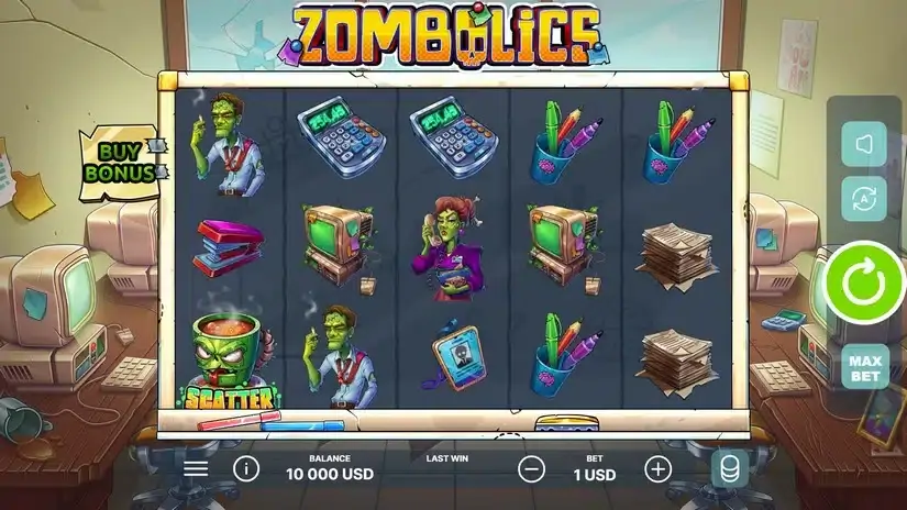 Zombolics slot screenshot 