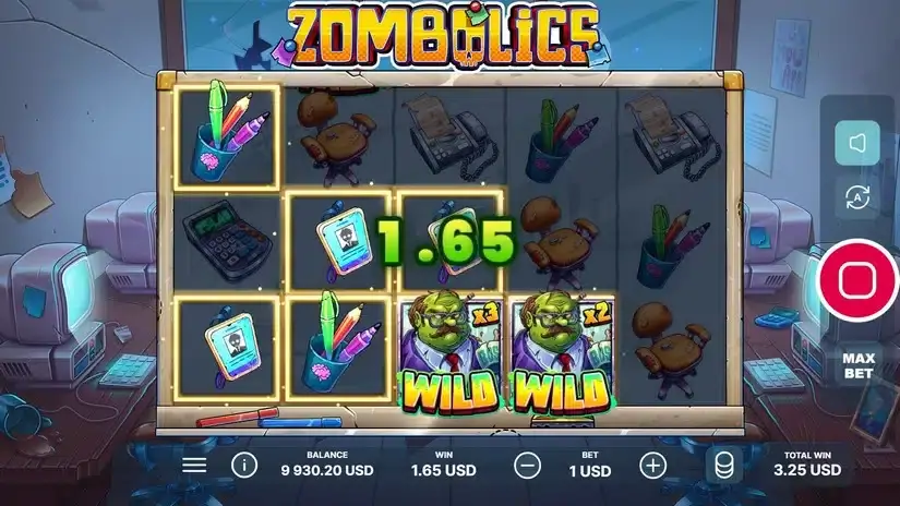 Zombolics slot screenshot 