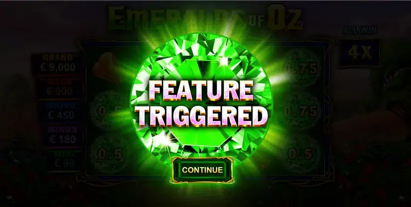 Emeralds of Oz slot screenshot 3