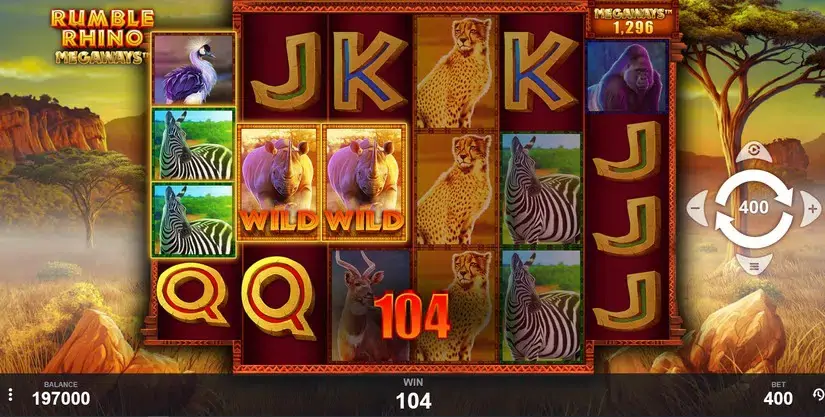 Rumble Rhino Megaways slot screenshot 2