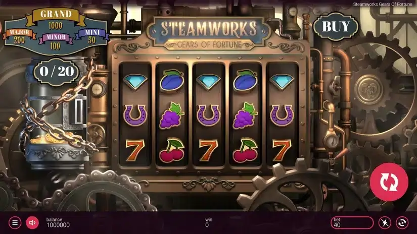 Steamworks Gears of Fortune slot screenshot 