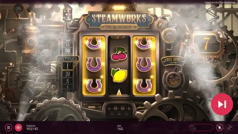 Steamworks slot screenshot 4