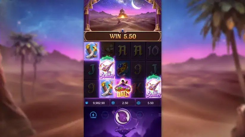 Genie’s 3 Wishes slot screenshot 