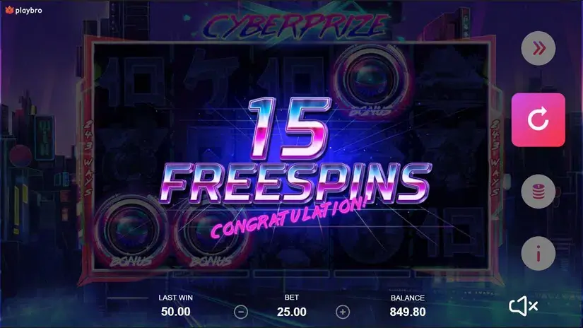 Cyberprize slot screenshot 4