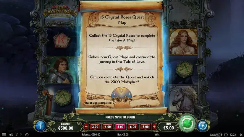 15 Crystal Roses A Tale of Love slot screenshot 5