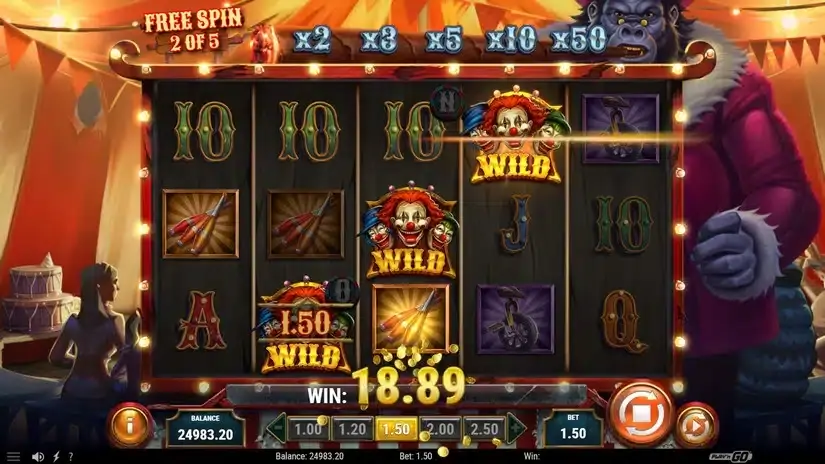 3 Clown Monty 2 slot screenshot 