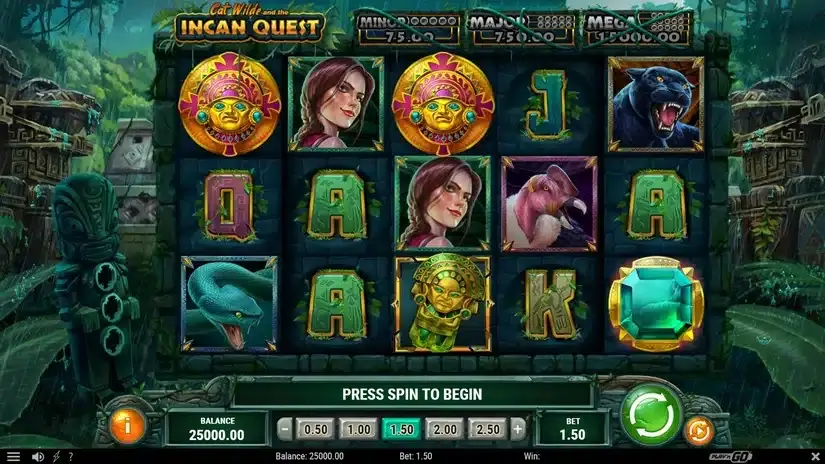 Cat Wilde and the Incan Quest slot screenshot 