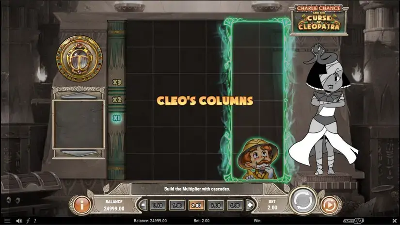 Charlie Chance and the Curse of Cleopatra slot screenshot 2