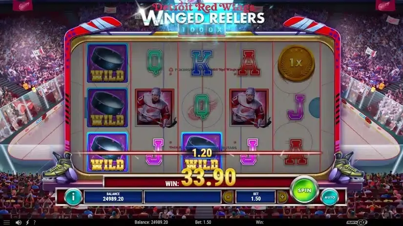 Detroit Red Wings Winged Reelers slot screenshot 