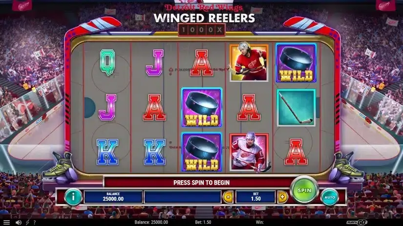 Detroit Red Wings Winged Reelers slot screenshot 