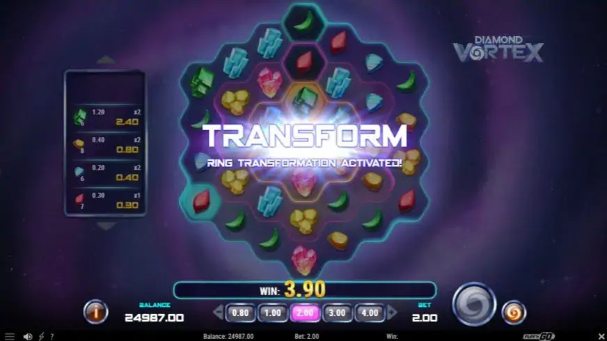 Diamond Vortex slot screenshot 4