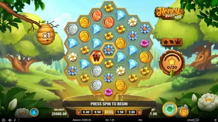 Honey Rush 100 slot screenshot 