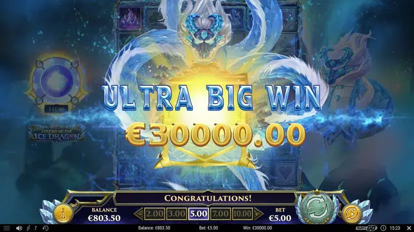 Legend of the Ice Dragon slot screenshot 