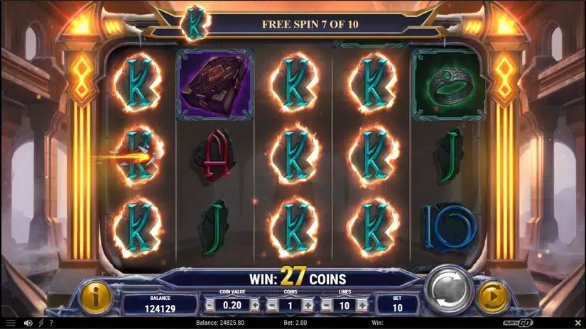 Merlin and the Ice Queen Morgana slot screenshot 