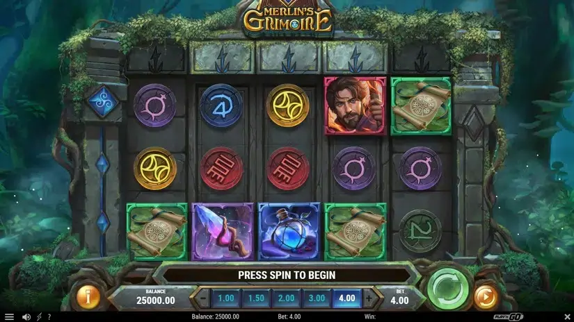 Merlin’s Grimoire slot screenshot