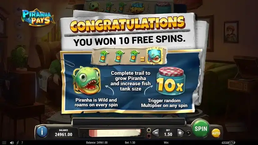 Piranha Pays slot screenshot 3