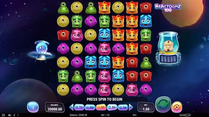 Reactoonz 100 slot screenshot 1