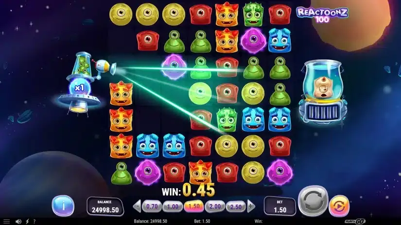 Reactoonz 100 slot screenshot 2