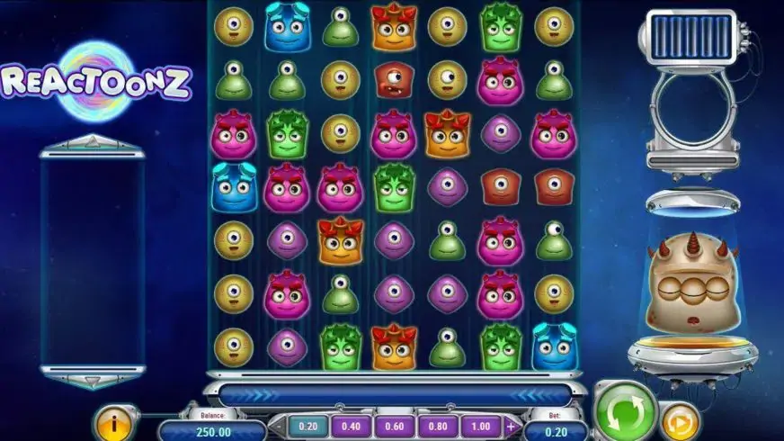 Reactoonz slot screenshot 