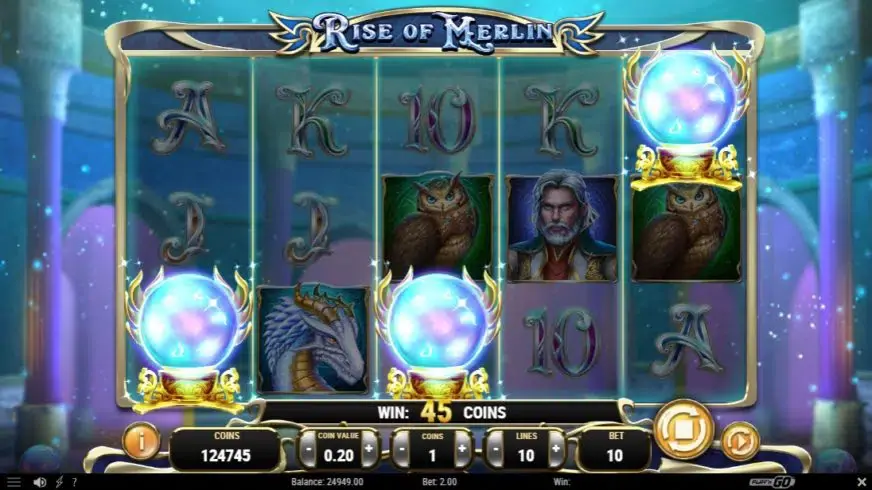 Rise of Merlin slot screenshot 2
