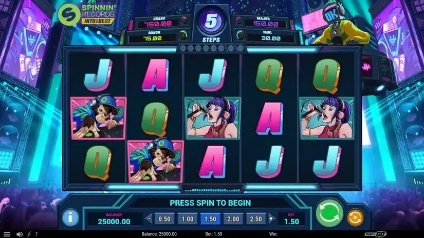 Spinnin’ Records Into the Beat slot screenshot 