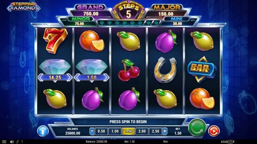 Stepping Diamonds slot screenshot 