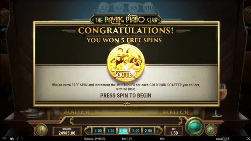 The Paying Piano Club slot screenshot 3