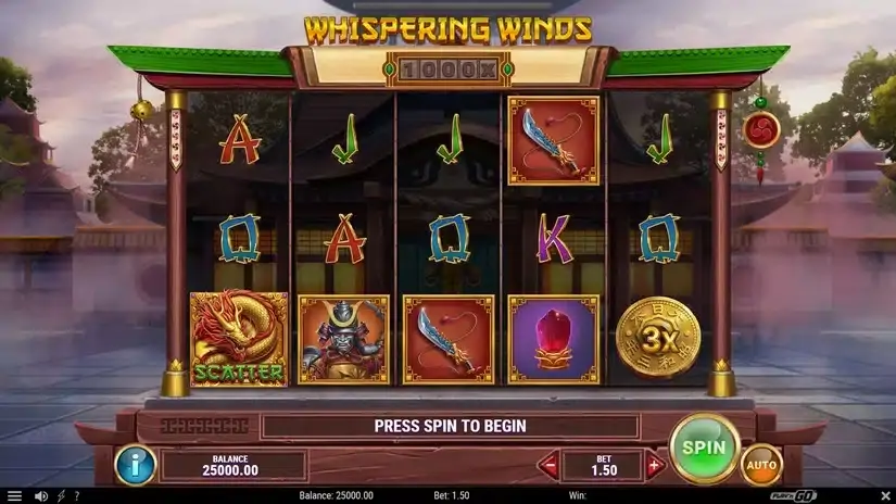 Whispering Winds slot screenshot 