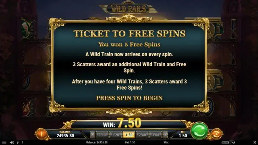 Wild Rails slot screenshot 5