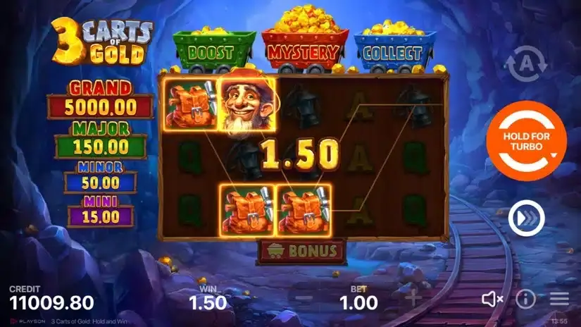 3 Carts of Gold: Hold and Win slot screenshot 2
