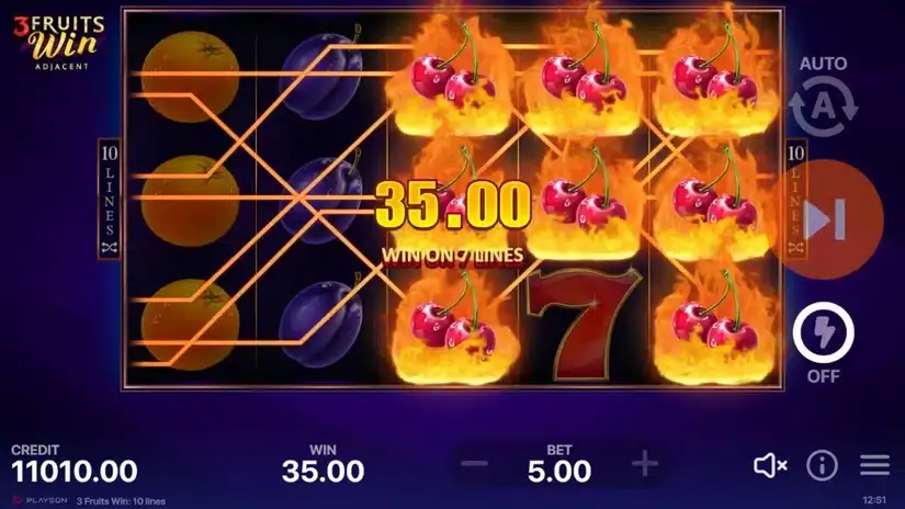 3 Fruits Win: 10 lines slot screenshot 3