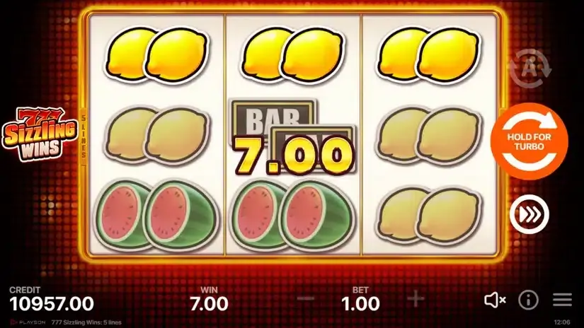 777 Sizzling Wins: 5 Lines slot screenshot 4