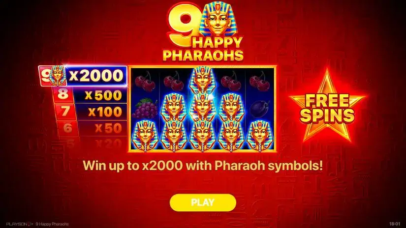 9 Happy Pharaohs slot screenshot 1