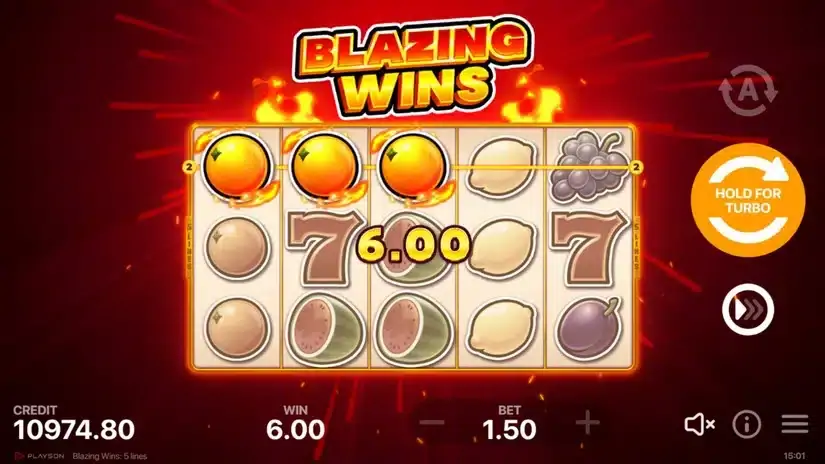 Blazing Wins: 5 lines slot screenshot 2