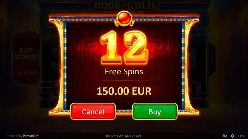 Book of Gold Multichance slot screenshot 2