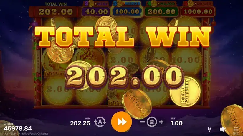 Buffalo Power Christmas slot screenshot 8