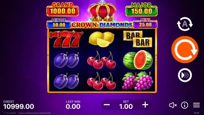 Crown & Diamonds: Hold and Win slot screenshot 1