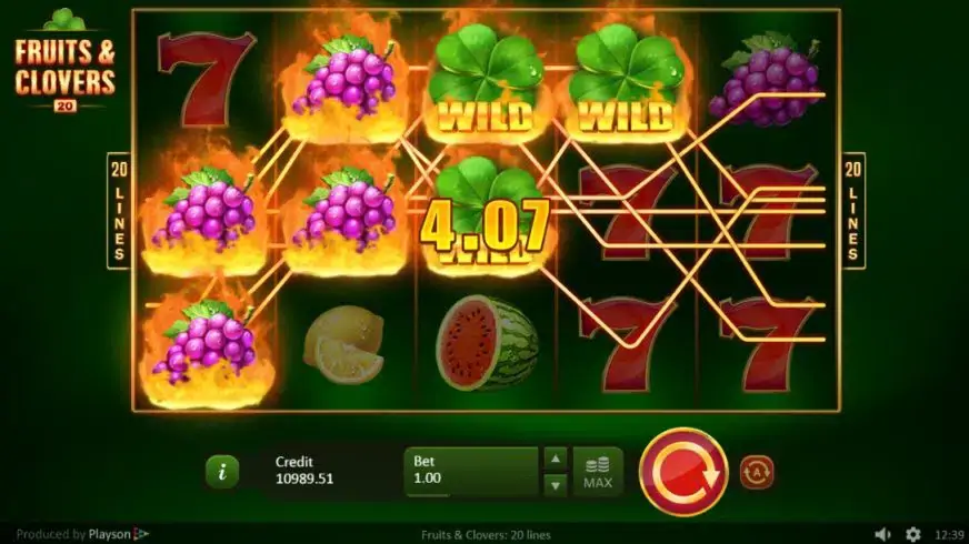 Fruits & Clovers 20 lines slot screenshot 3