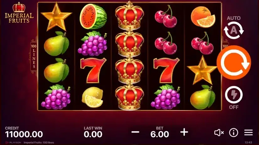 Imperial Fruits: 100 lines slot screenshot 1